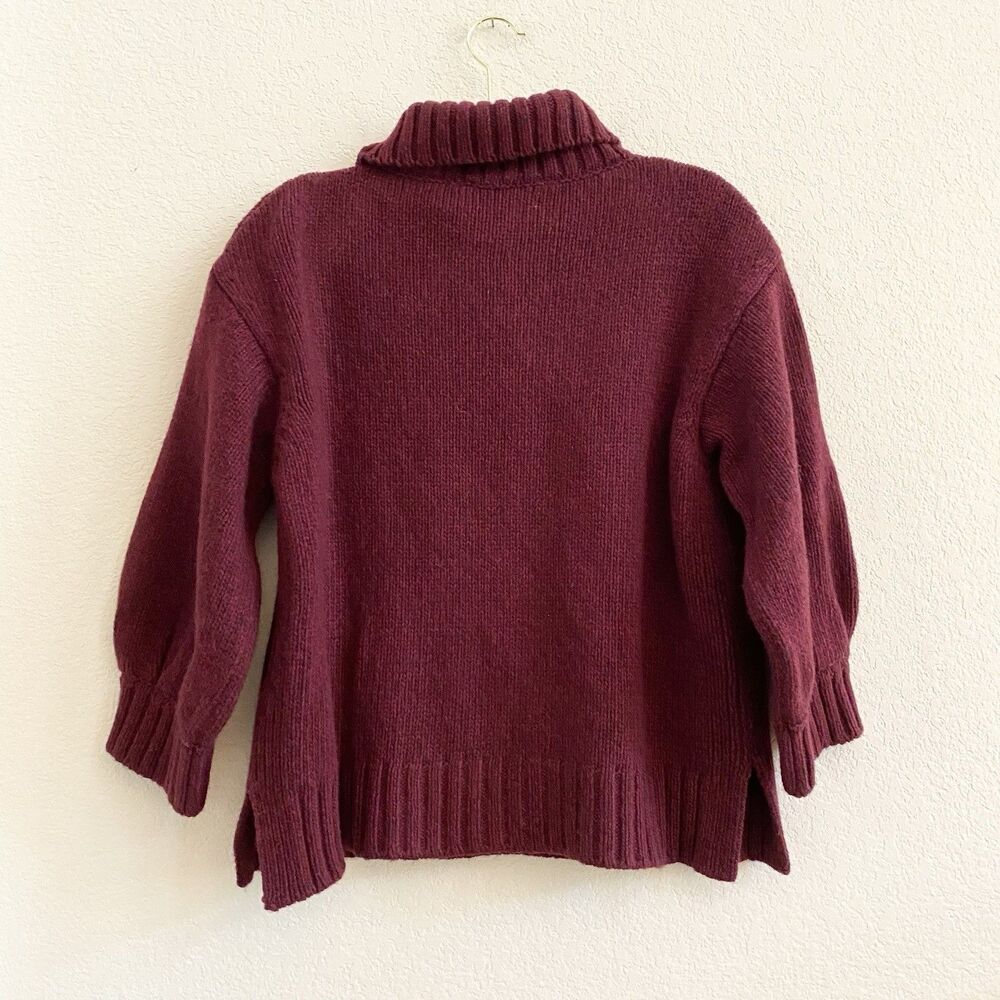 Women's Burgundy Turtleneck Sweater - Picture 14 of 14